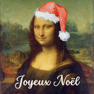 Joyeux No&euml;l avec la Mona Lisa humoristique